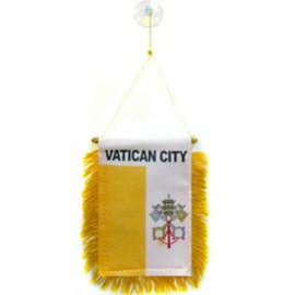 Wholesale lot 3 Vatican City Mini Flag 4"x6" Window Banner w/ suction cup