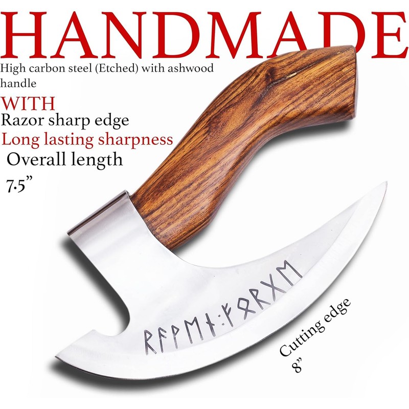 Viking Pizza Axe with Sheath, Viking Butcher Axe, Viking Pizza