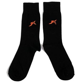 Mens Embroidered Dinosaur Pterodactyl Black Socks UK Size 6-11/ Eu39-46/Usa 7-12