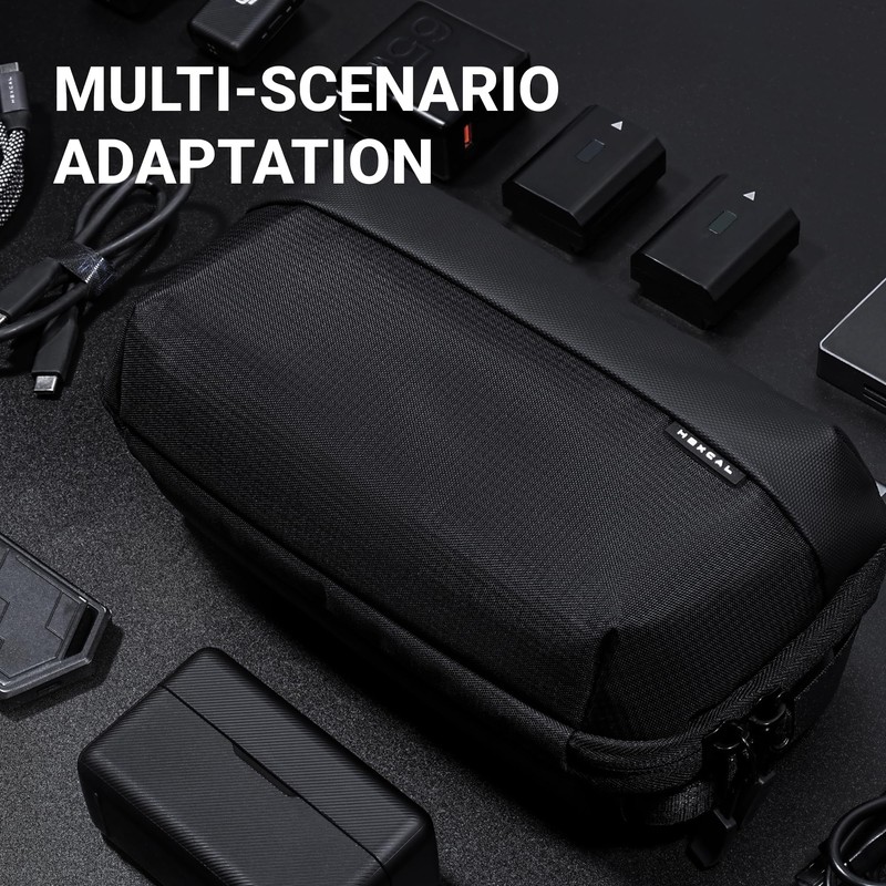 HEXCAL Tech Pouch - Water-Resistant Electronics Travel Organizer with 20+