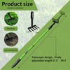 Telescopic Garden Rake, 27-40" Adjustable Hand Rake with 5 Metal