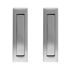 Risbay 3.11" 2PCS Silver Stainless Steel Pocket Sliding Door Pull Handles Flush Mount Pocket Door Pull Handles with Screws