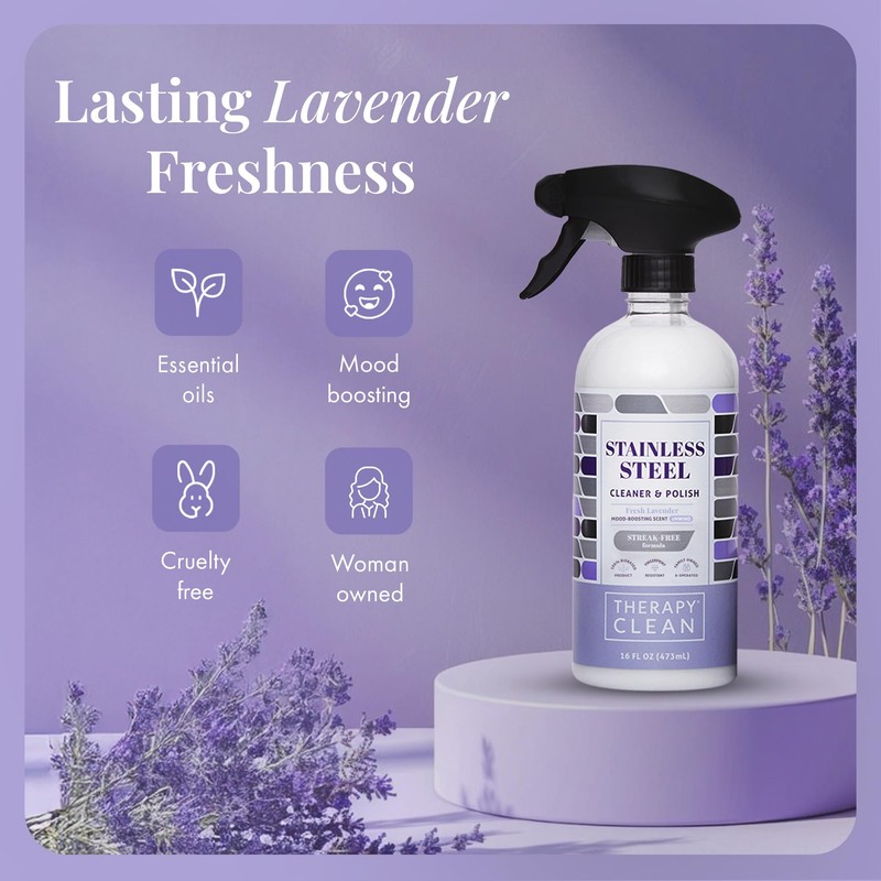 Therapy Stainless Steel Cleaner and Polish 100% USDA Biobased, Fingerprint