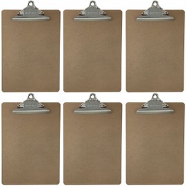 Letter Size Clipboard Standard Clip 9'' x 12.5'' Hardboard (Pack of 6)
