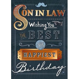 Son-in-Law Birthday Card - Best, Happiest Birthday Embossed with Foil Details - Eco-Friendly and Recyclable - by Paper House