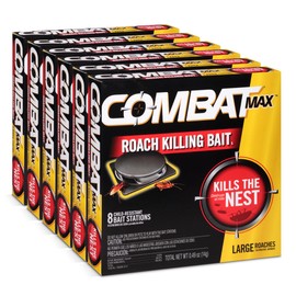 Combat Combat Max Large Roach Killing Bait Stations, Child-resistant, 8 Count (Pack of 6)
