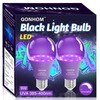 Gonhom 2 Pack A19 LED Black Light Bulbs,Dimmable 9W Blacklight