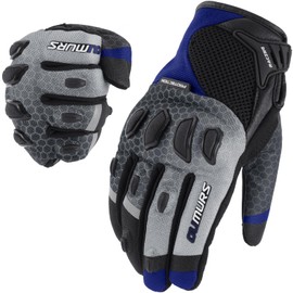 Oumurs Motorcycle Gloves for Men, Touchscreen Cycling Gloves for Outdoor Sports On-Road/Off-Road/Mountain Motorcycle Motorcross Motorbike Dirt Bike Bicycle Racing ATV UTV, Blue, XL