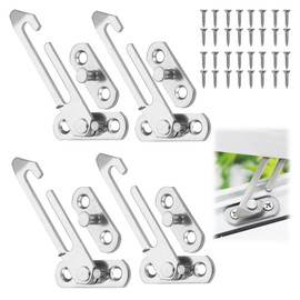 Window Restrictors for UPVC 4pcs Stainless Steel Window Restrictor with Screws for Home Office UPVC Windows