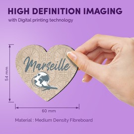 1x Heart MDF Magnet 6cm - Marseille France French Travel Europe - Fridge Locker Office Whiteboard Toolbox #59976