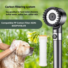 Pressure Boosting Filtered Handheld Shower Head, Adjustable Modes with Power Wash, Scalp Massage for Hair, Pet/Baby Friendly, Portable for Travel (Milk White)