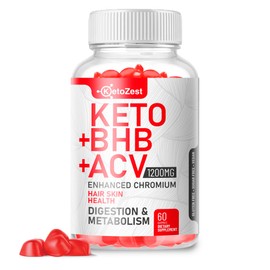 KetoZest Keto ACV BHB Gummies - Apple Cider Vinegar with The Mother Supplement - Vitamin D3 Zinc Beetroot Pomegranate Chromium Beta Hydroxybutyrate - Vegan Sugar Gluten Free for Men Women