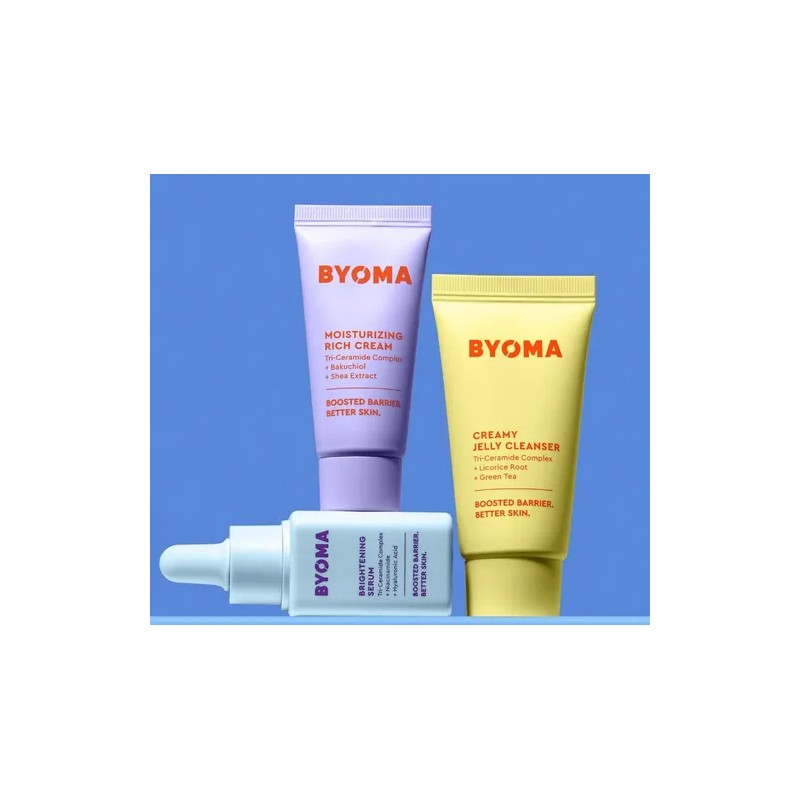 Kit Skincare Limpiador Crema Serum 3pzs Cuidado Facial Byoma