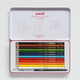 Mitsubishi Pencil UWC12C Colored Pencils, Uniwater Color, 12 Colors