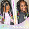 NAISKA 60Pcs Rainbow Hair Beads for Kids Girls Cross Hair