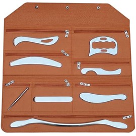 GYX COELE 8 in 1Stainless Steel Gua Sha Muscle Scraper Tool - IASTM Tool Set Great Soft Tissue Mobilization Tool- for Back, Neck, Arm, Leg, Shoulder and Whole Body Acupoints(Carry Bag)