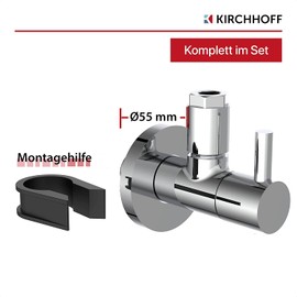 Kirchhoff 98166110-2 Design Universal Angle Valve Set of 2 with Quick Release Double Pack Angle Control Valve for Cold and Hot Water Pipes, Chrome
