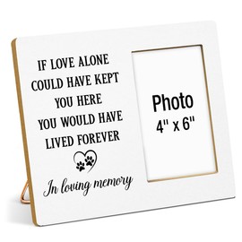 Dog Memorial Picture Frame, Pet Memorial Gifts for Loss of Dogs, Sympathy Gift for Dog, Cat Passed Away Bereavement Remembrance Wood Photo Frames, 4 x 6 Inch Photo