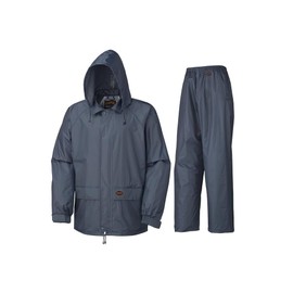 Pioneer Waterproof Rain Suit for Men - Lightweight Rain Gear for Work - Includes Jacket, Pants - 2 Pockets - Navy Blue