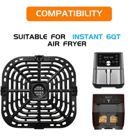 Crisper Plate Tray Rack for Instant Vortex Plus 6QT, 5.7QT Air Fryers - Premium Grill Pan Grate Insert Grid with Rubber Pieces for Gourmia GAF685 6 Quart Air Fryer