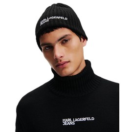 KARL LAGERFELD JEANS Men's Essential Logo Beanie Hat, black