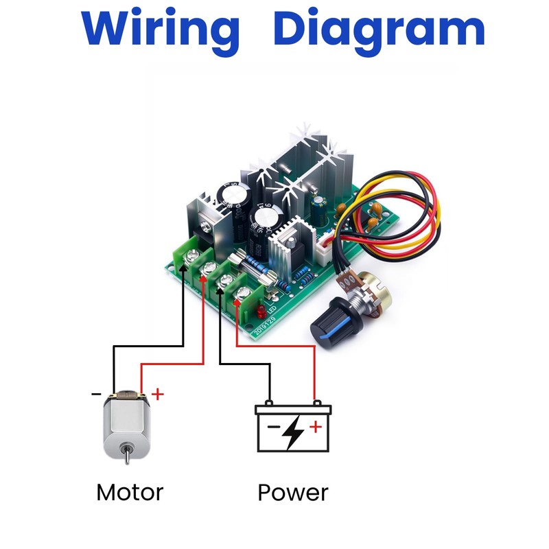 LAOMAO PWM DC Motor Control Unit, DC 10-60V 20A Continuous
