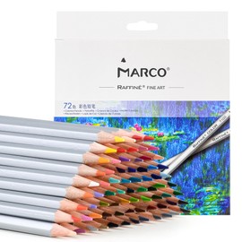 Marco Pencil Oil-Based Colored Pencils 72-Color Set Model 7100 Type Standard Color | Hexagonal Shaft Soft Lead Wooden | For Children, Beginners, Art Students | For Drawing Cute Stationery Gift