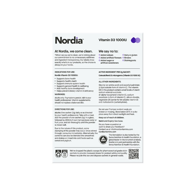 Nordia Vit D3 1000iu Sachets 14pk