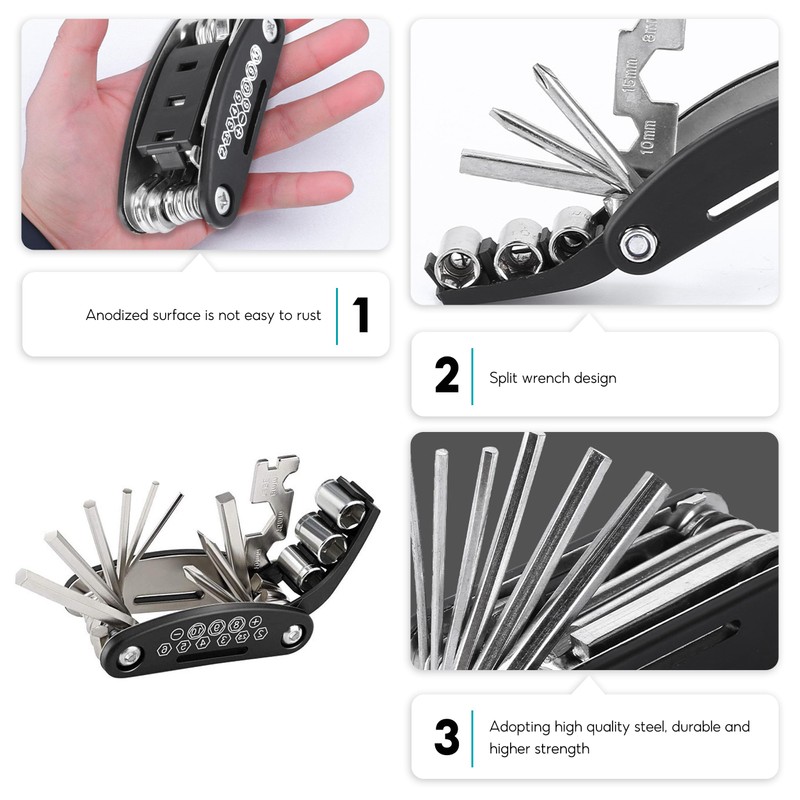 16 in 1 Multifunction Bike Tool Kit - Puncture Repair