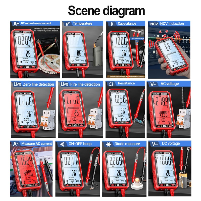 Digital Multimeter Tester, Smart Multimeter with Auto Ranging Digital Voltmeter