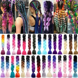 3 Pcs /300g 24'' Braiding Hair Extensions Ombre Jumbo Braiding Hair Braid Hair Extensions Bleach Blonde