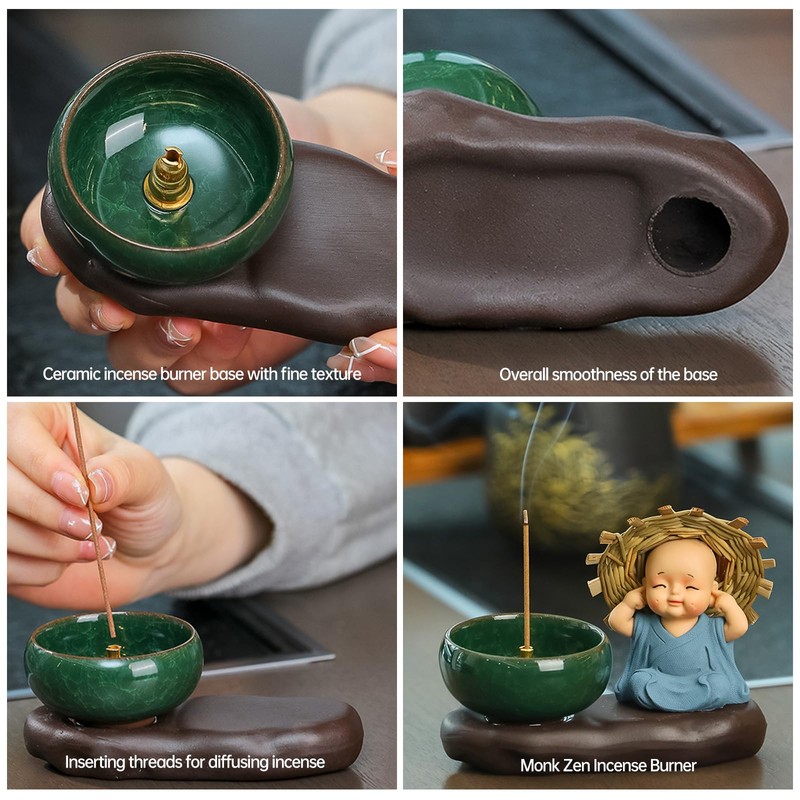 Incense Stick Holder, Biluer Incense Bowl Incense Holder Monk Aromatherapy