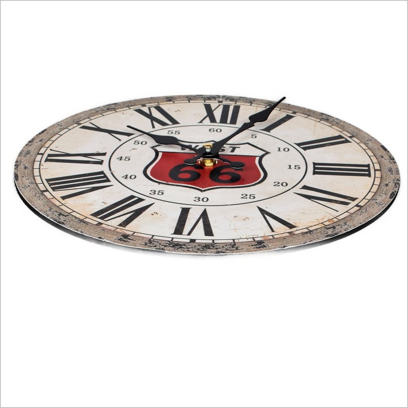 MDF Wall Clock Route 66 Diameter 28 cm