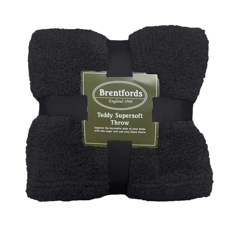 Brentfords Teddy Fleece Blanket Large Throw Over Bed Plush Super