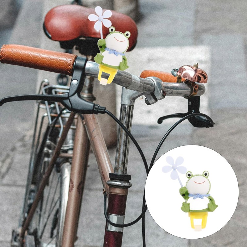 INOOMP Windmill Frog Bicycle Bell Frog Bicycle Horn with Propeller