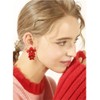 GPASTG Elegant Bohemian Large Metal Double Flower Matt Earring Chic
