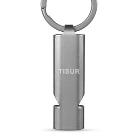 TISUR Loud Emergency Whistles,130db+ Lifeguard Safety Whistle Keychain for Surviva Camping Hiking dog whistle, Titanium (1-pack), Small