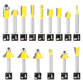 KOWOOD Router Bits Set of 15 Pieces 1/4 Inch Woodwork Tools for Beginners