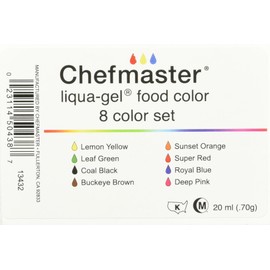 Chefmaster Brand Liqua-Gel Food Color Set (8 color set)