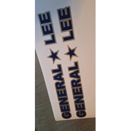 Signpro-Avery General Lee ONE PAIR Roof Decal Dukes of Hazzard Bicycle Stickers Silver/Blue