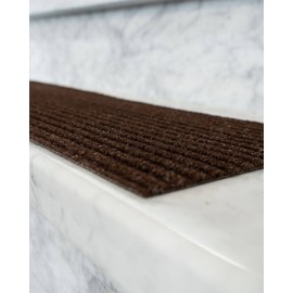 Natural Area Rugs - Dark Brown Carpet Stair Tread, Halton Collection, Non Skid Rubber Backed, Chocolate 9" x 29" (8 Treads)