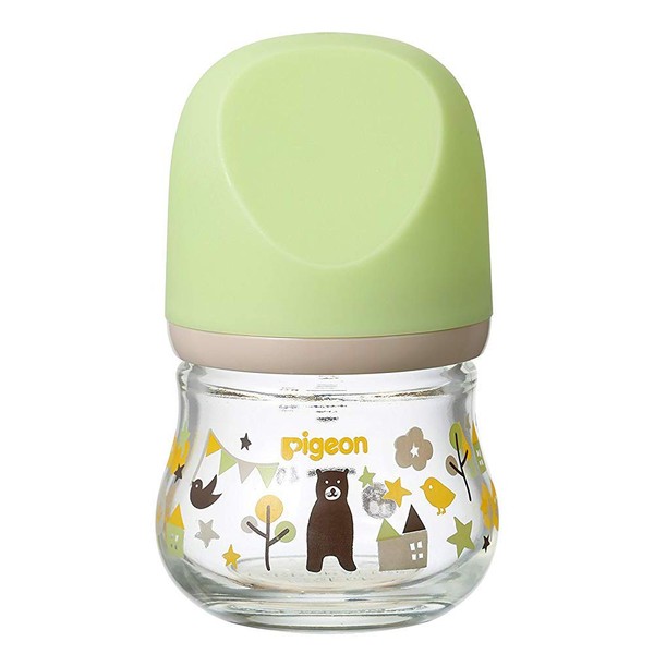Pigeon feeding bottle, “My Precious”, that feels like an actually nipple and made with heat-resistant glass, bear