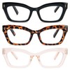 KoKoBin 3 Pack Retro Square Oprah Style Reading Glasses for