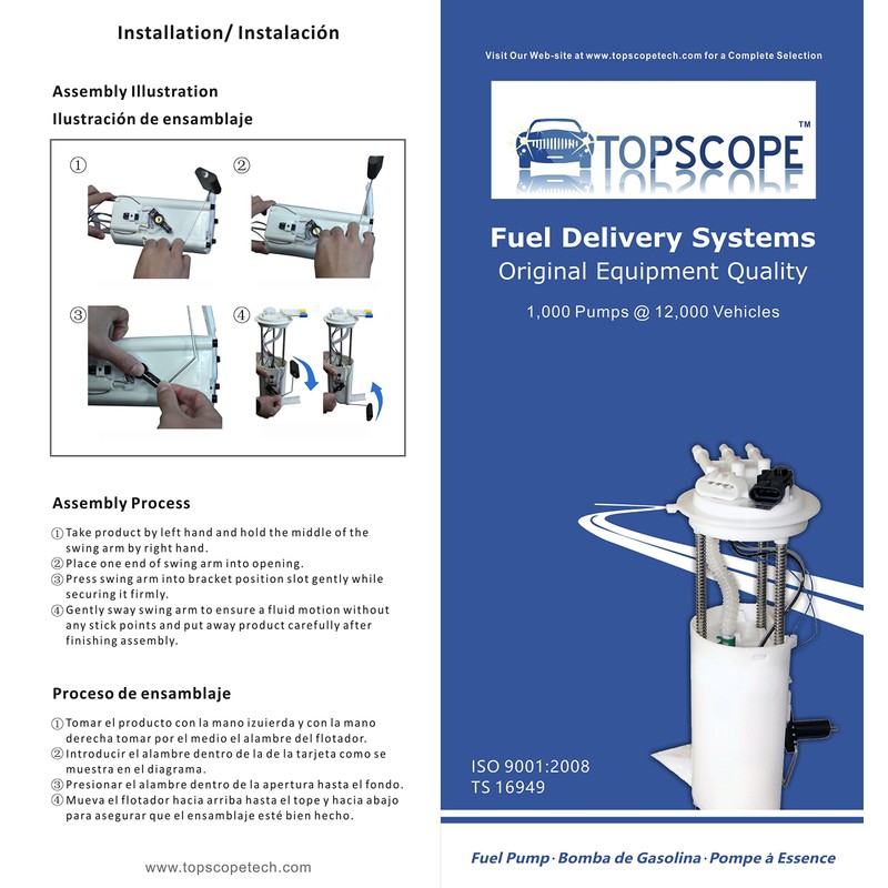 TOPSCOPE FP3542M - Fuel Pump Module Assembly E3542M for 00-05