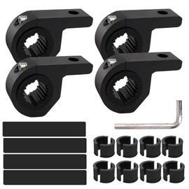Work Light Bracket, 4 Pieces 15-32 mm Light Bar Mount Bracket with Rubber Pad, Universal Light Bar Bracket, Car Motorcycle Tube Clamp Universal for Off-Road Vehicle, Car, Truck, Motorcycle, Boat