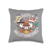Funny Hallothanksmas Otters Lovers Throw Pillow