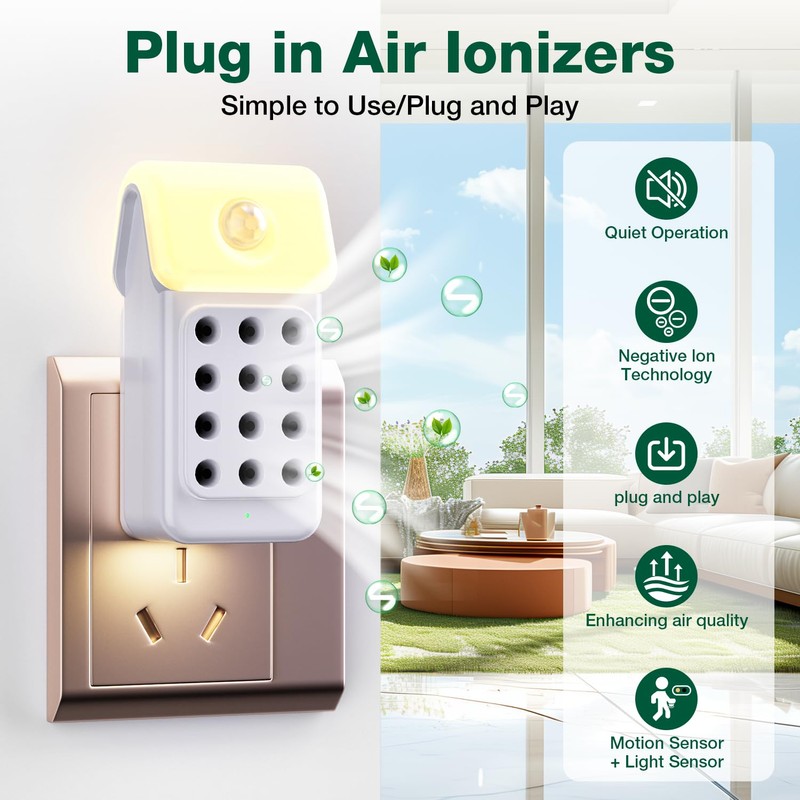 JOSTART Air Ionizer for Home (3 Pack） - Plug-in Negative