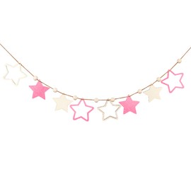 Wooden Birthday Background Banner, Stars Banner - Gender-Neutral Baby Baptism, First Birthday Decoration for Kids Teepee Tent, Party and Room Decoration, Photo Booth Bhoto Props