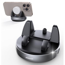 JOYROOM Phone Mount for Car, [Adjustable Spring Design] Dashboard Cell Phone Holder, 360°Rotatable & Vertical 30°Adjustable Phone Holder for Car,Compatible with Smartphone, Silver