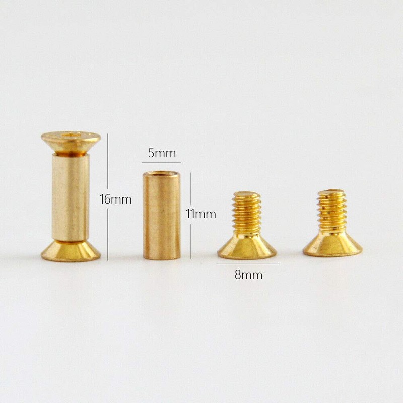 TEAMWILL 10PC Brass Knife Handle Pin Rivets Knife Fasteting Screws